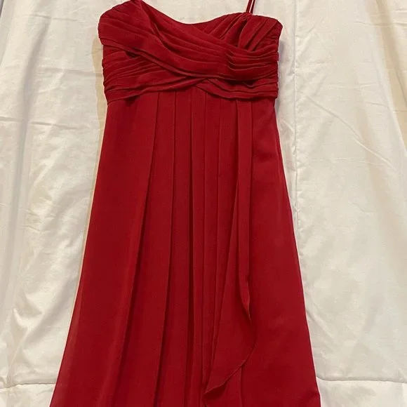 David's Bridal | Dresses | Davids Bridal Girls Junior Bridesmaid Dress Red  Size 4 | Poshmark